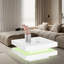 360Â° Rotating Square Coffee Table With 16-color Led Lights â€“ High Gloss Finish, Modern Tea Table-1059134857