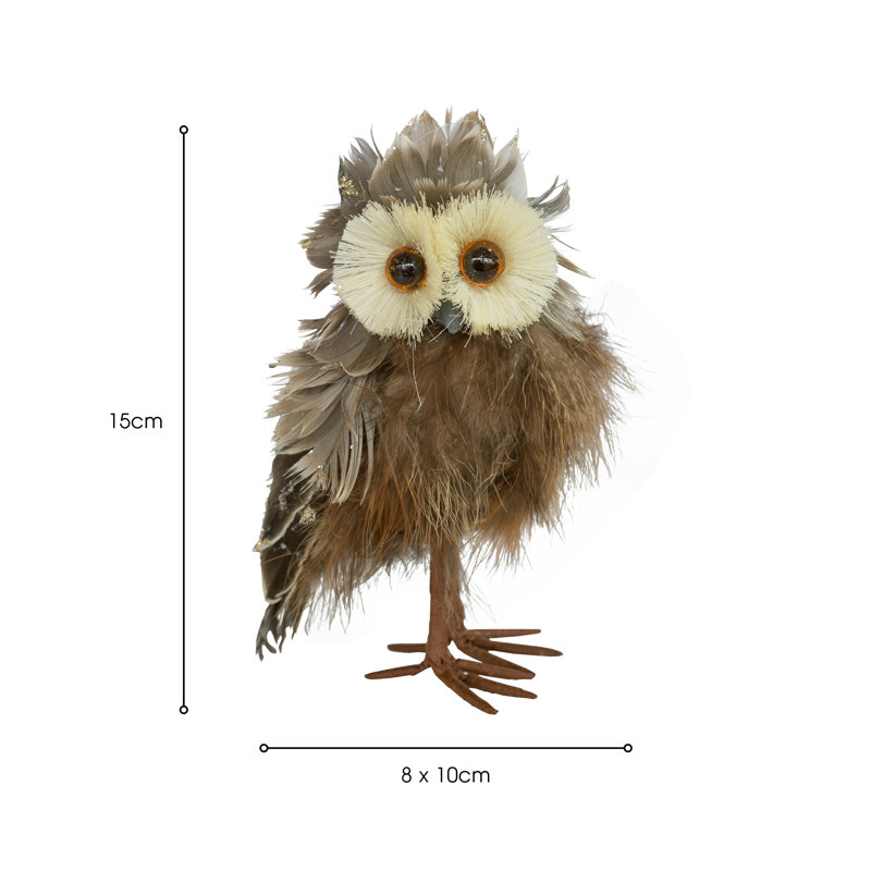 Boligee Owl Decorative Object, 15" H x 8" W x 10" D