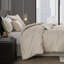 Beige 7 Pcs King Size Comforter Showcasing Diagonal Striped Pattern, Luxury Bedding Style, Lightweight All - Season Fill, Dash Stitched , Bed Skirt, And Shams Transitional Modern Elegance, Bedding,