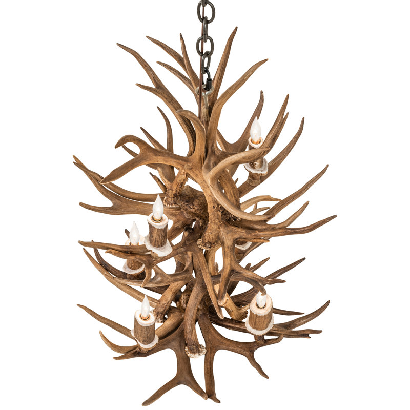 Lustre 6 lumières à deux niveaux 20 pouces