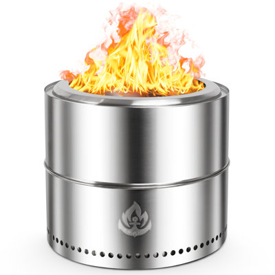 R.W.FLAME Stainless Portable Smokeless Outdoor Fire Pit With Bag