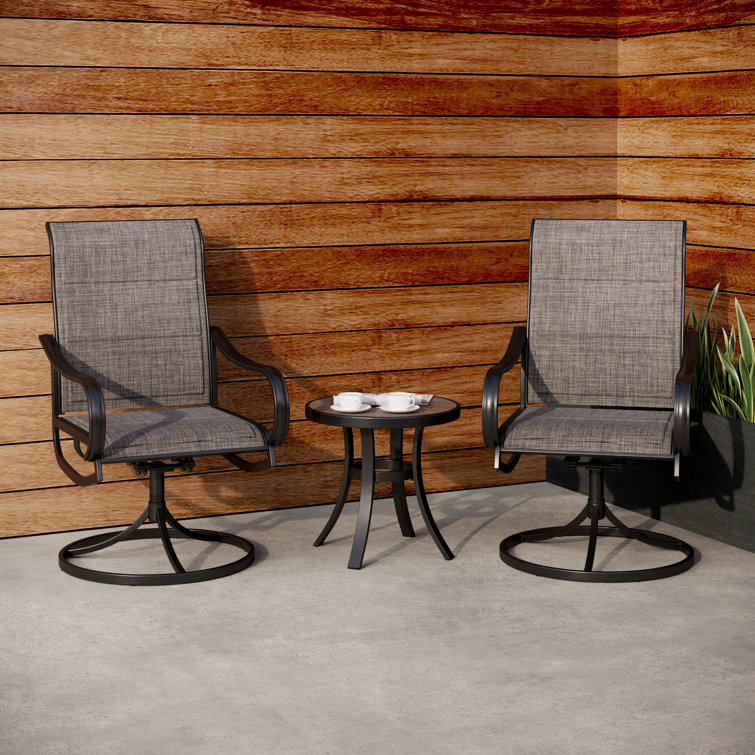2-person Patio Dining Set With Wood-like Table