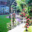 Arche de jardin en métal avec portail, 202 cm x 220 cm, blanc crème, pour une touche d'élégance extérieure