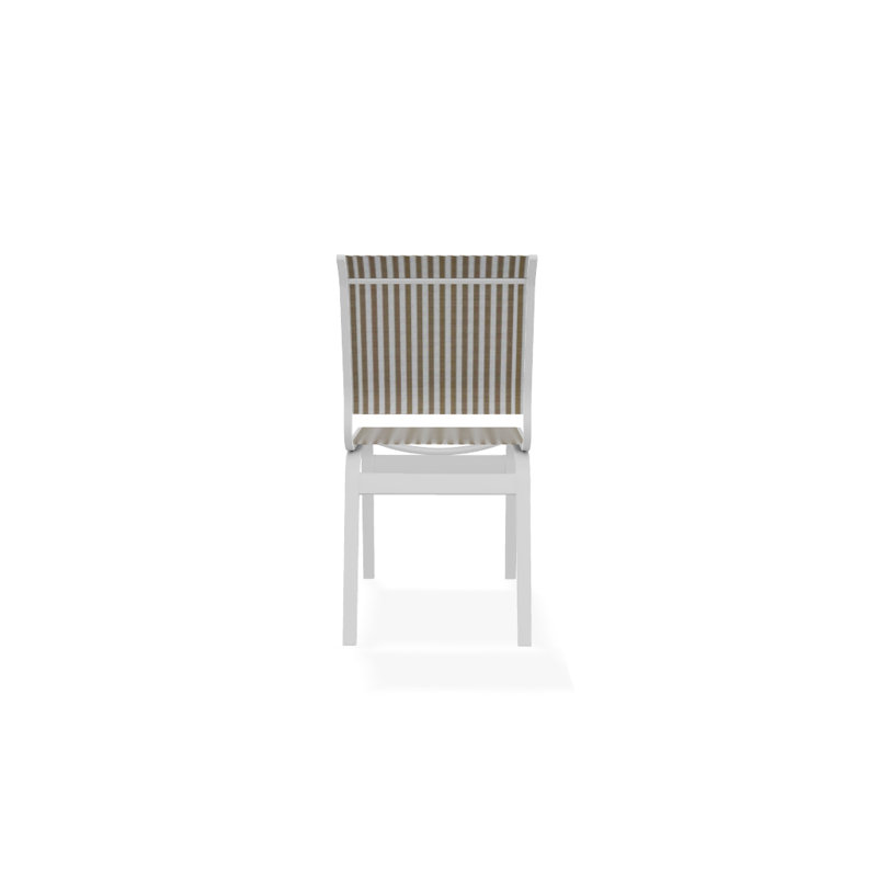 Chaise d'appoint de salle à manger Hiraku, Blanc texturé, Brun clair