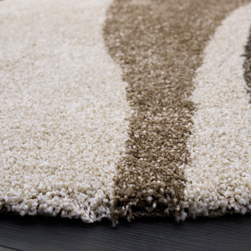 Kerio Shag Performance Abstract Rug, Round 6'7"