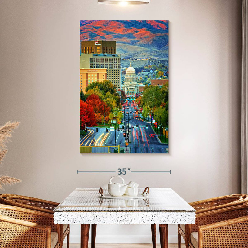 Aime Boise Autumn Sunset, 51" H x 34" W