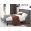 Lit plateforme tapissier Toderick avec aile de luxe et mélange de lin-985124329-985124324