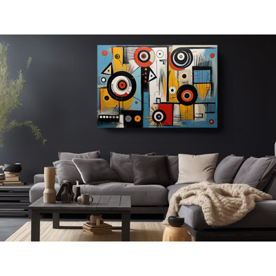 Cercle harmonies, art contemporain abstrait à pois colorés, impressions sur toile, livraison rapide