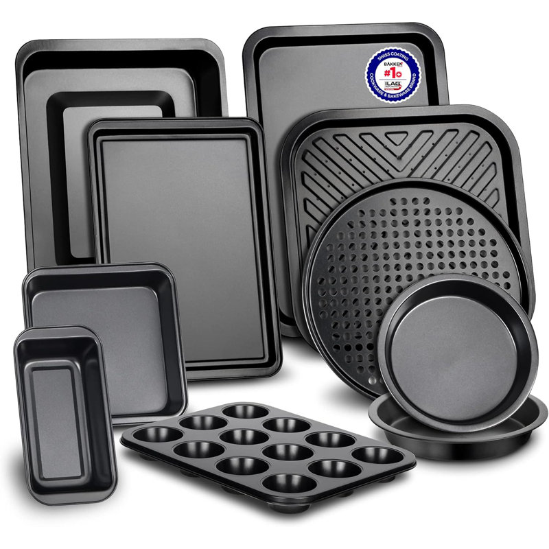 10-Piece Black Non-Stick Carbon Steel Bakeware Set