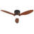 42 Inch Ceiling Fans With Lights, Flush Mount Low Profile, 3 ABS Blades Ceiling Fan With Light And Remote, 6-Speed, Reversible DC Motor, Noiseless, For Bedroom, Indoor/Outdoor, Black+Walnut