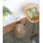 D17x18" Coconio Wood Lattice Lantern-Tapered