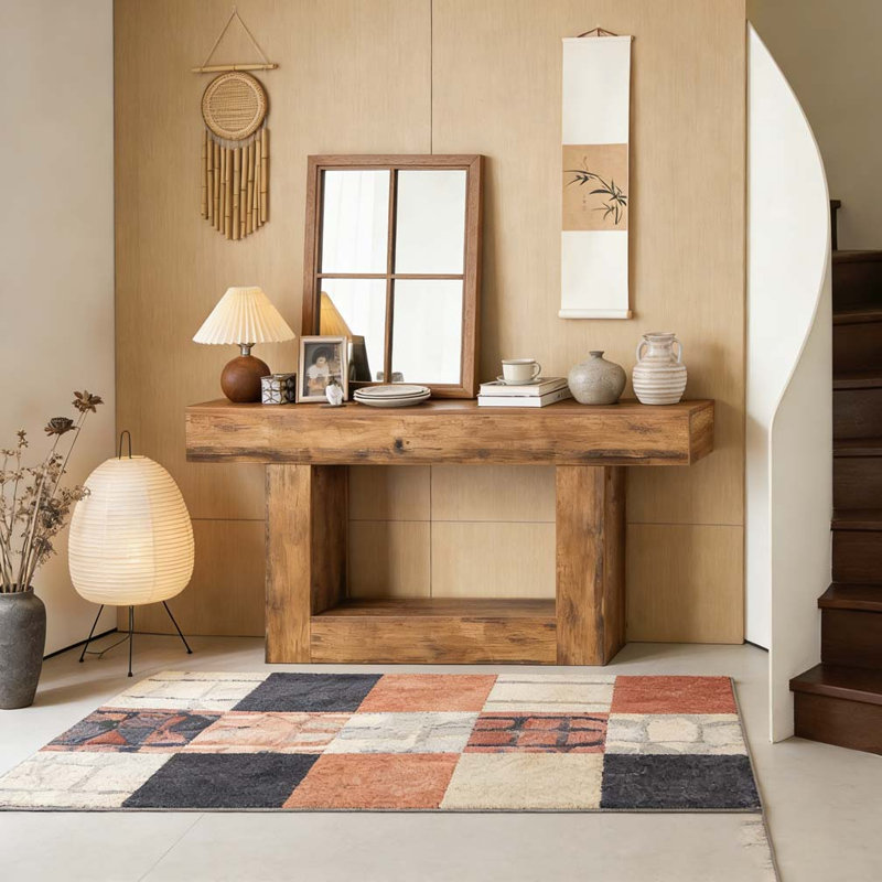 2-Tier Hall Table,Sofa Table,Console Table, Rustic Brown