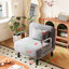 Lit convertible gris 31,5 po, chaise avec dossier réglable, structure, tissu de velours pour le salon, structure en acier, velours doux, pour la maison et le bureau