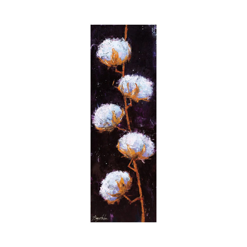 Cotton Branch by Olena Bogatska - Wrapped Canvas Painting, 121.92 cm H x 40.64 cm W x 1.91 cm D