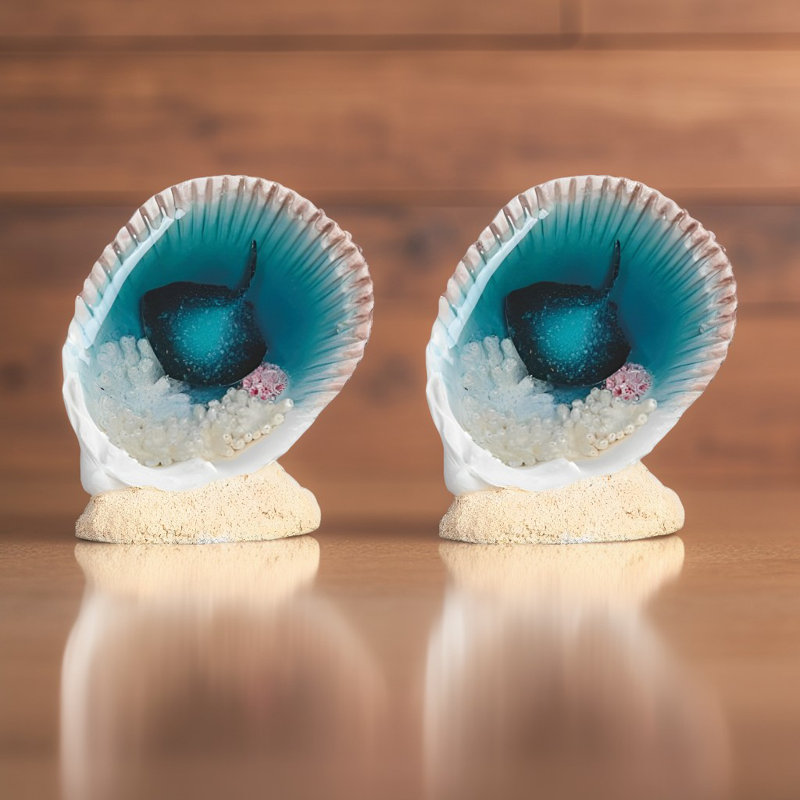 2-PC Set 3"H Stingray in Shell Figurine