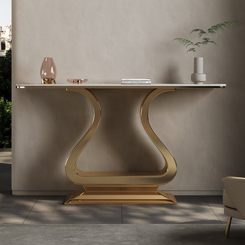 Console légère, luxueuse et moderne, H 33,5 po x l 47,2 po x P 13,8 po, Doré