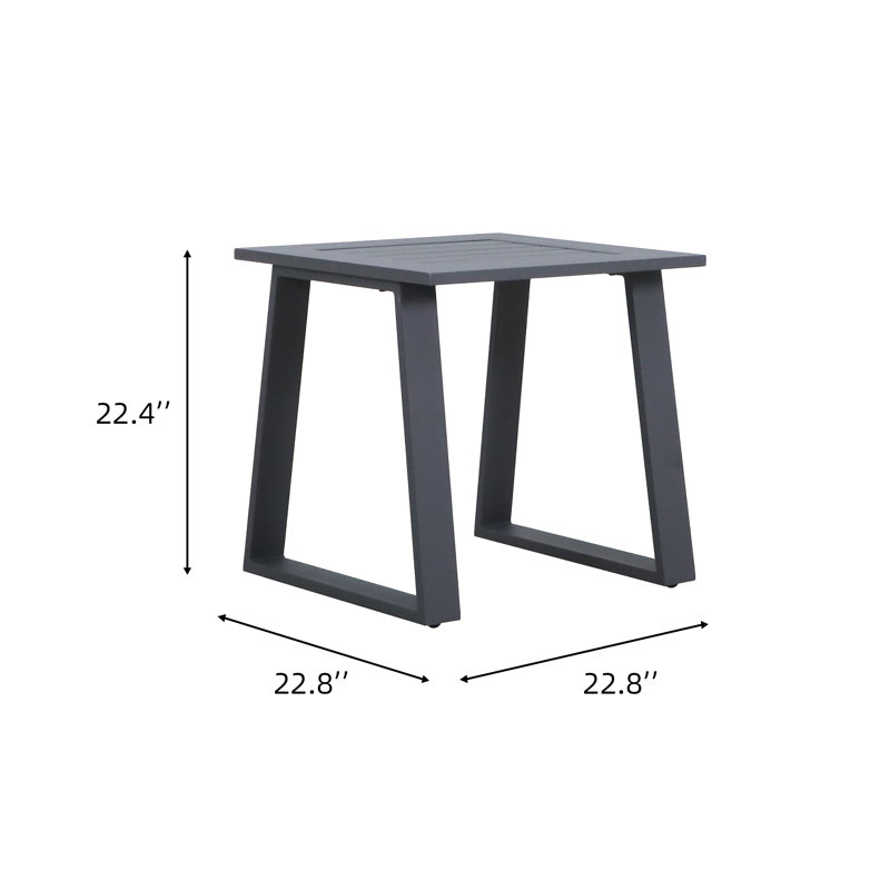 Ensemble bistro d'extérieur 3 pièces avec coussins gris