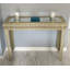 Onaga Embossed Metal & Glass Moroccan Style Console Table-1714963247
