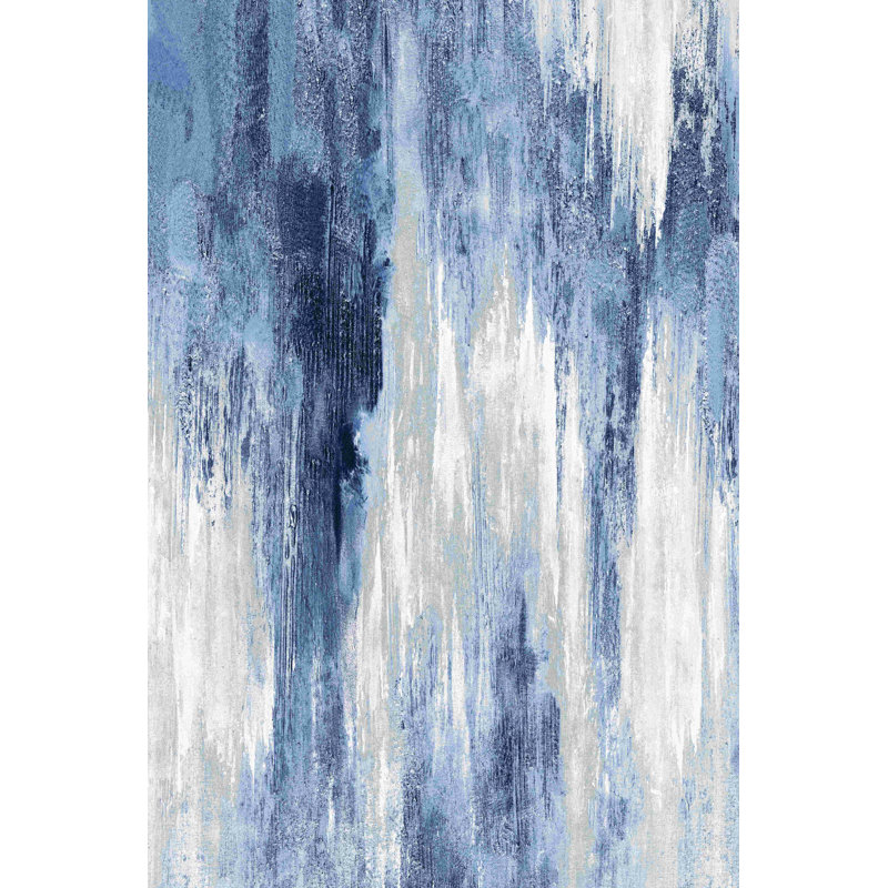 Denim bleu marine - peinture sur toile tendue, H 36 po x l 24 po, Wrapped Canvas, Sans cadre