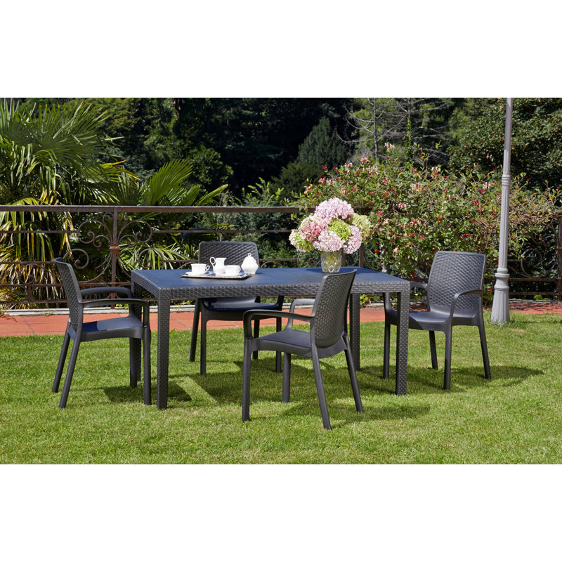 Dyani Stacking Patio Dining Armchair, Anthracite