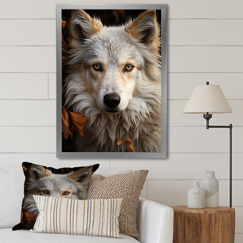 Terecia Wolf Selfy - impression, Cadre photo argenté, H 32 po x l 24 po x P 1 po