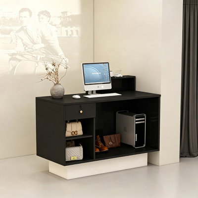 Contemporary Rectangular Manufactured Wood Reception Desk