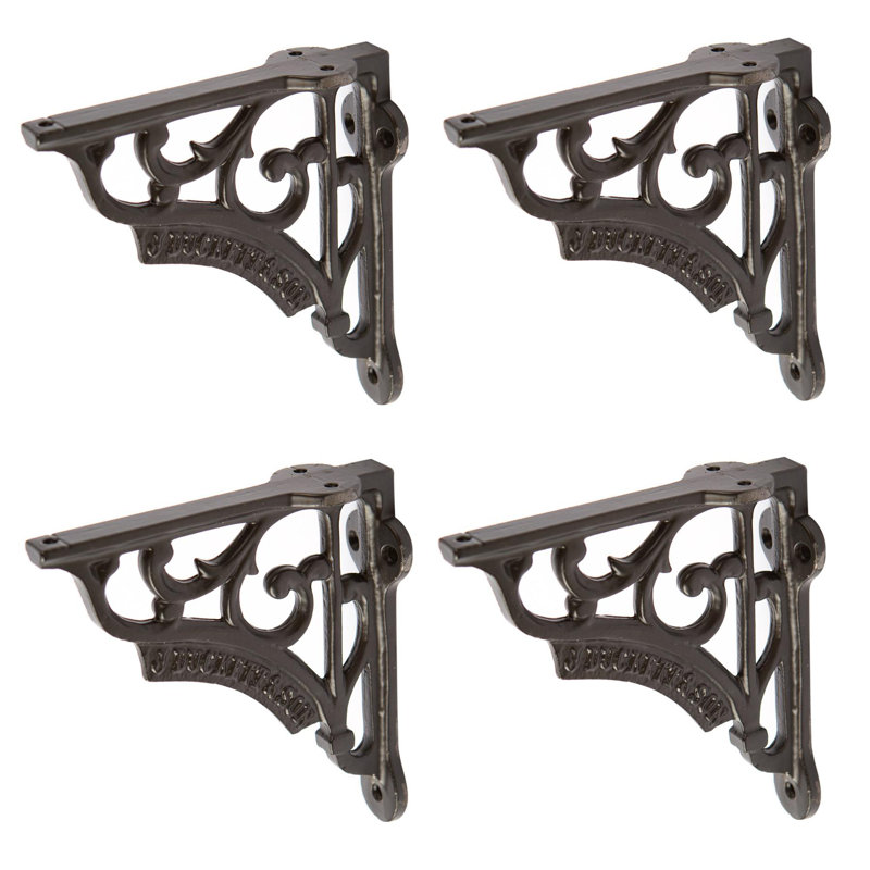 Hammer & Tongs - Ornate Iron Shelf Bracket - D120mm - Black