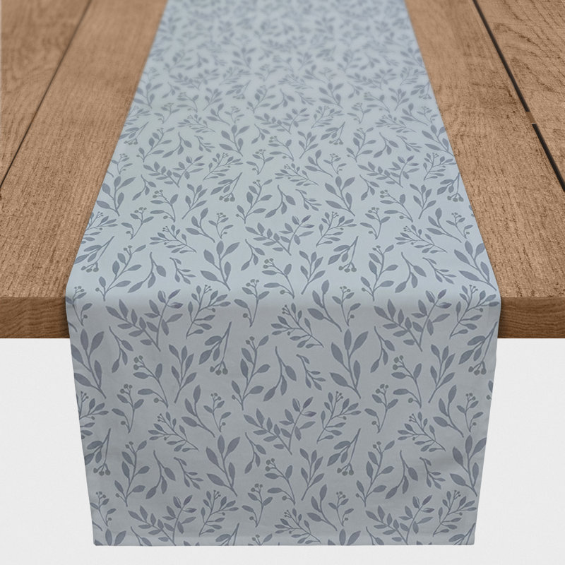 Foor Rectangular Floral Table Runner, 72" x 16", Blue