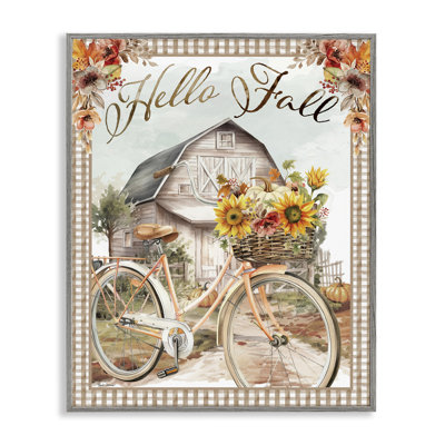 «Hello Fall Cottage», art de la giclée encadrée par Nicole DeCamp