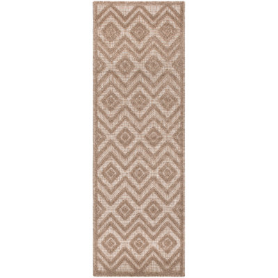 Foundry Select Versatile Diamond Natural Beige Indoor/Outdoor Area Rug