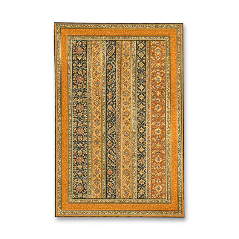 Tapis bleu tissé lavable rétro Mosso, 3'3" x 4'11"