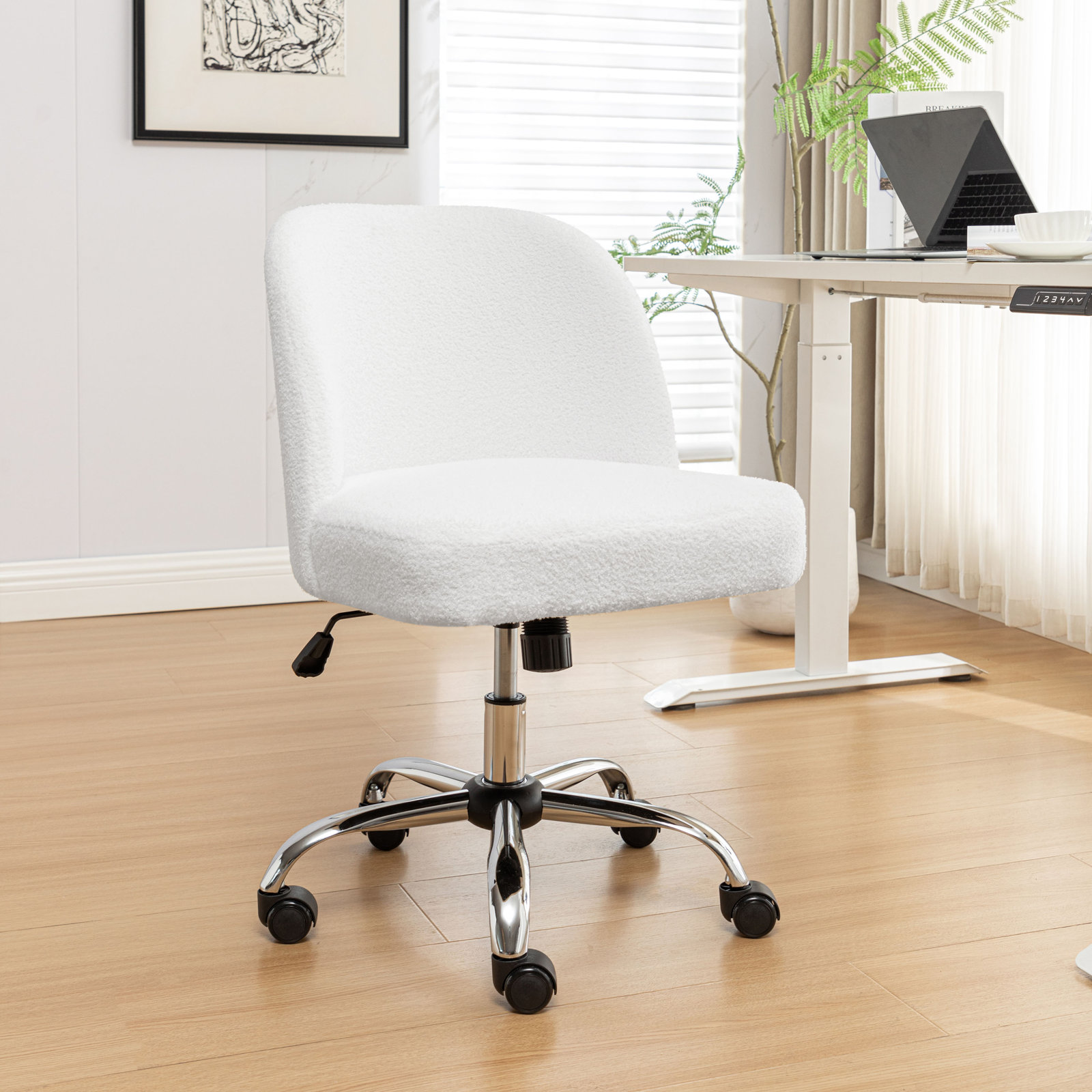 Brodyn Sherpa Office Chair, White