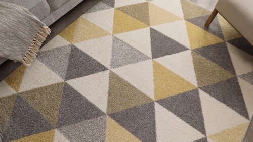 Mustard Geometric Rug Moroccan Trellis Runners Ochre Living Room