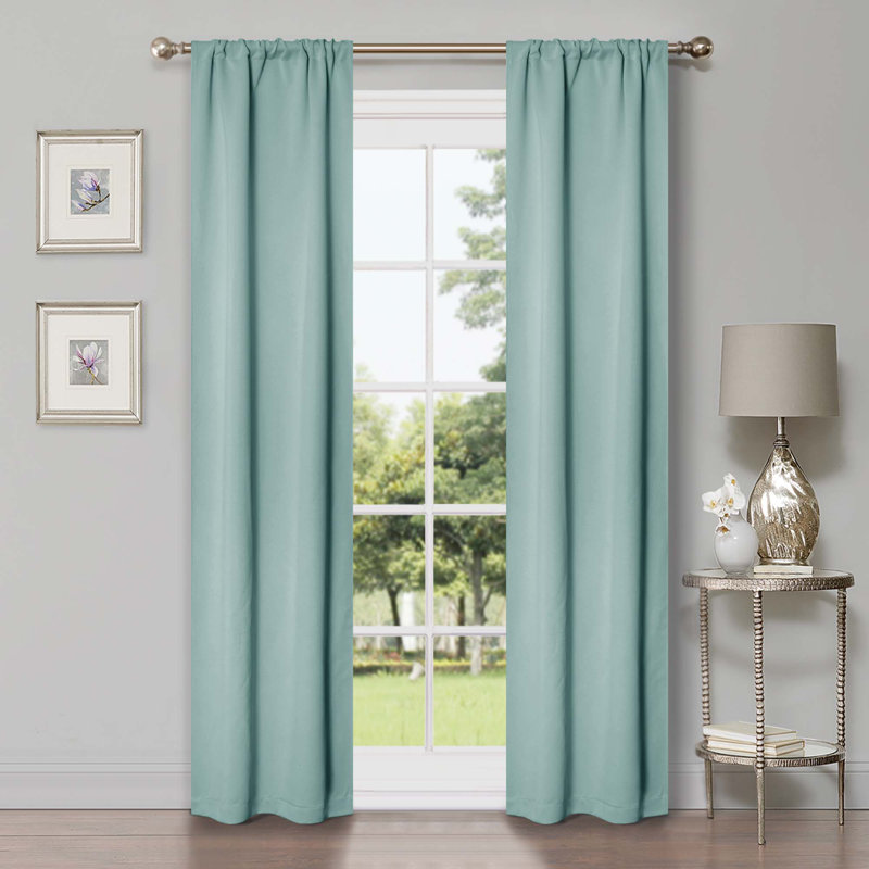 Paire de rideaux obscurcissant avec œillets Millendon, Lys vert, L 26 po x L 84 po