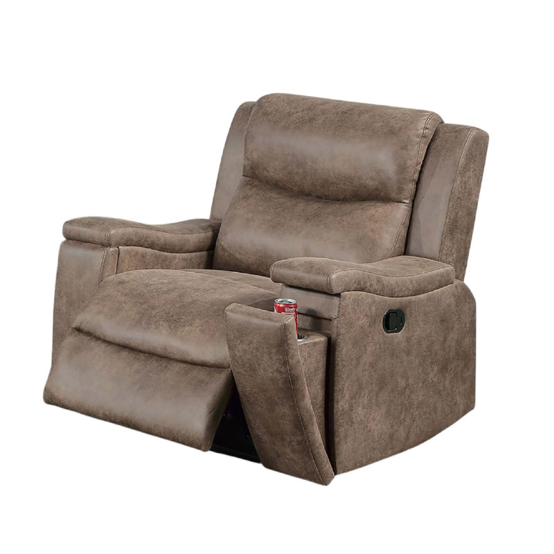 Fauteuil inclinable manuel Verra, similicuir capitonné Auburn, Rouge roussâtre
