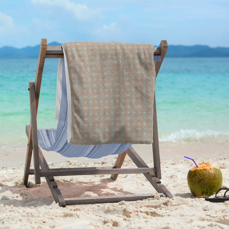 Serviette de plage napperon, Brun et bleu