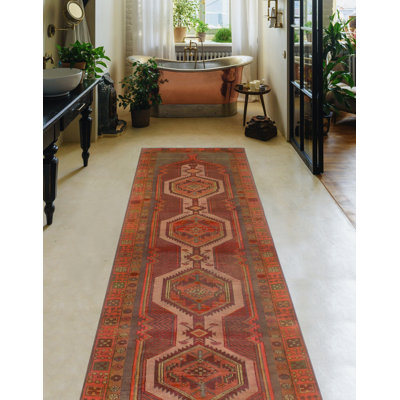 Gladimyr One-of-a-Kind 3'2" X 11'3" 1980s Runner Wool Area Rug