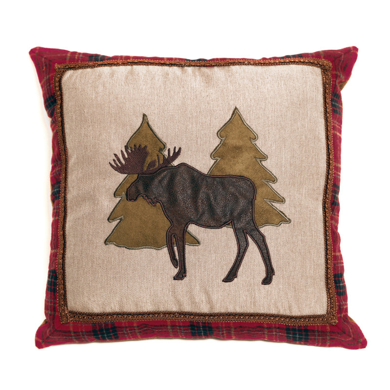Moose and Trees Throw Pillow