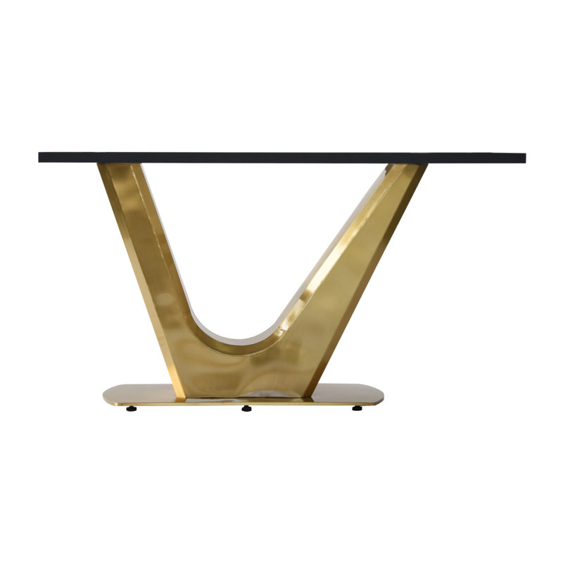 Xaidyn Rectangular, 63" L x 35.43" W, White, Gold
