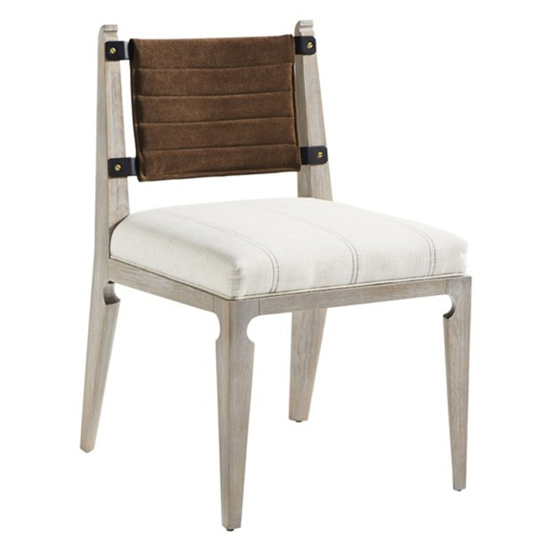 Thom Filicia Home Gifford Side Chair, Havana, Instant Parchment