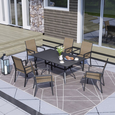 6 - Person Rectangular Outdoor Dining Set With Armchairs