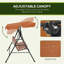 Balancelle de jardin Winon 3 places avec auvent réglable orange-2114470054