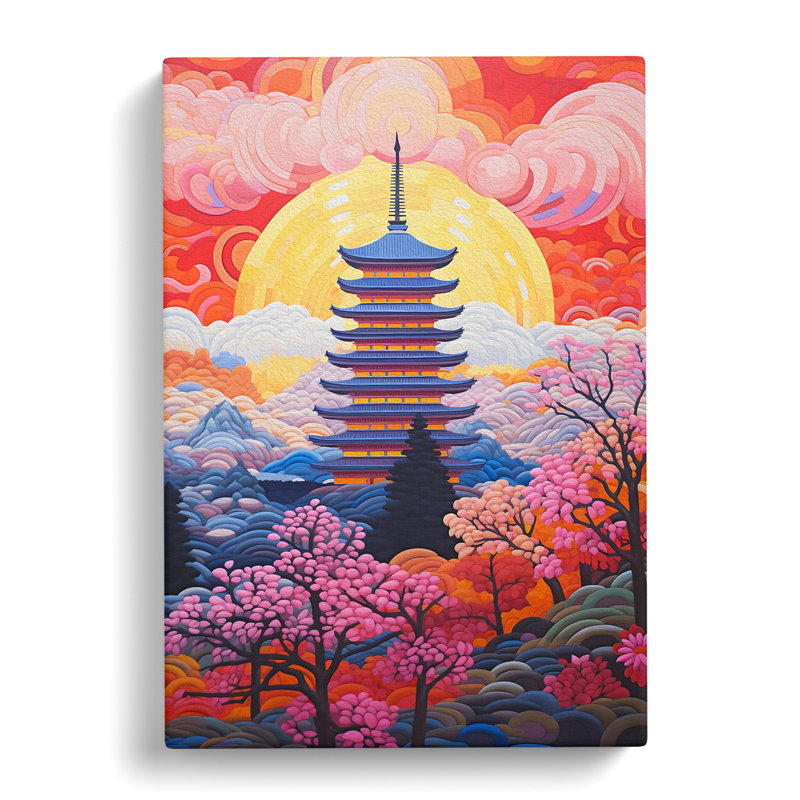 Pagoda Colour Field - Wrapped Canvas, 76cm H x 50cm W x 3cm D