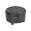Repose-pieds avec rangement Gery, plateau rond de 25 po, similicuir gris foncé
