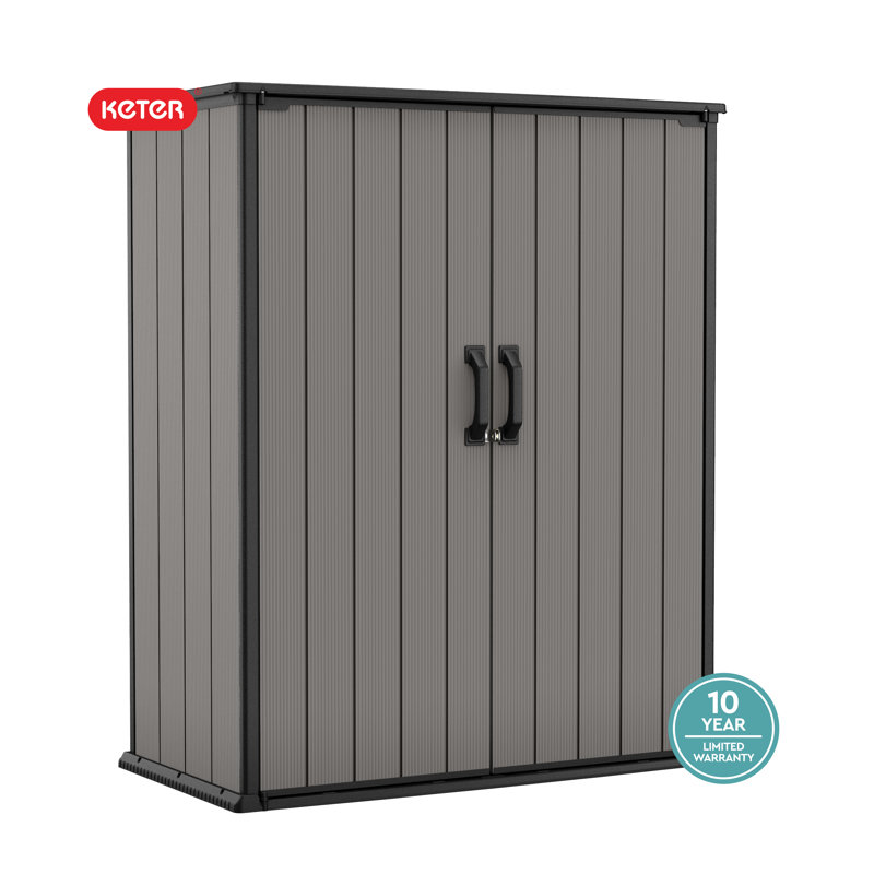 Keter Premier Tall 4.6x5.6 ft. Vertical Resin Outdoor Storage Shed for Patio Furniture and Tools