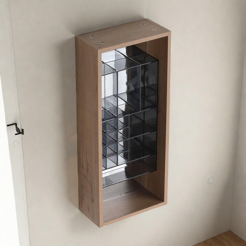 Armoire de rangement murale pour salle de bain avec dossier en miroir et organisateur amovible en acrylique
