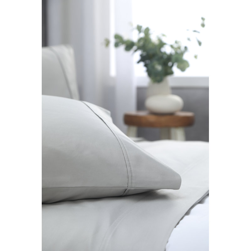 Ensemble de draps en coton 600 fils, Grand, Argent