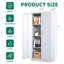 Armoire de rangement en métal 71 po H, armoire verrouillable en acier à outils blanc avec portes et 4 tablettes réglables, armoires hautes pour systèmes de rangement de garage