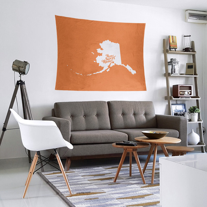 Tapisserie murale ancrage doux home, Orange, H 27,5 po x l 37,5 po