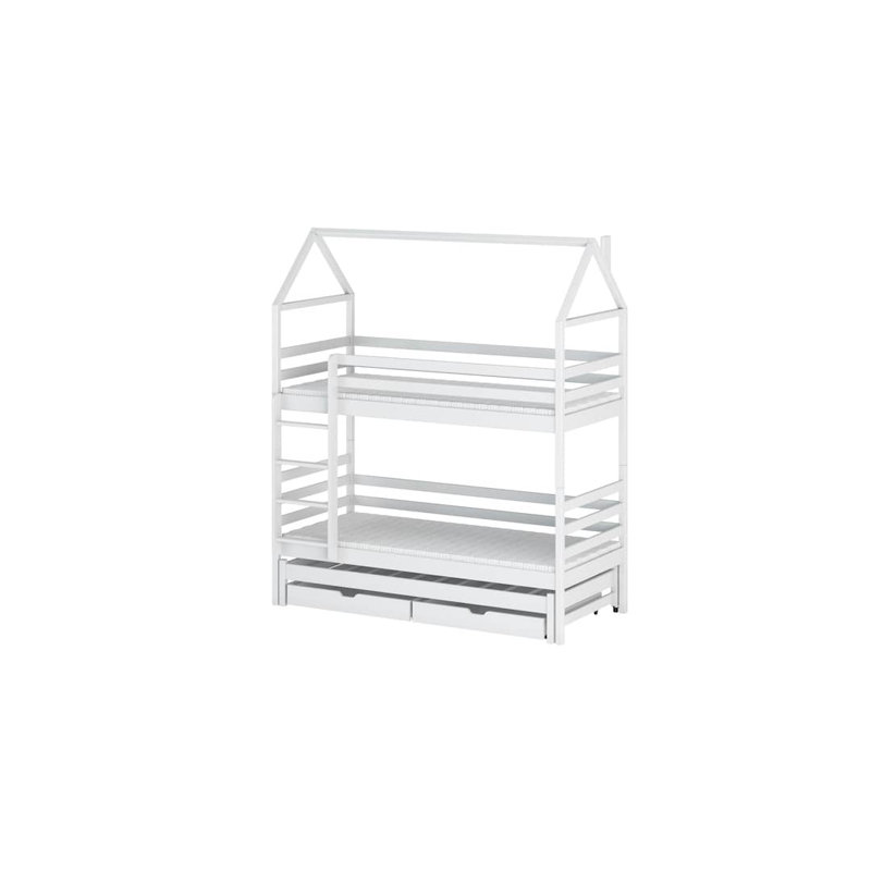 Glengarry 90 X 190cm Bunk Bed with Storage Included with Trundle Included, White